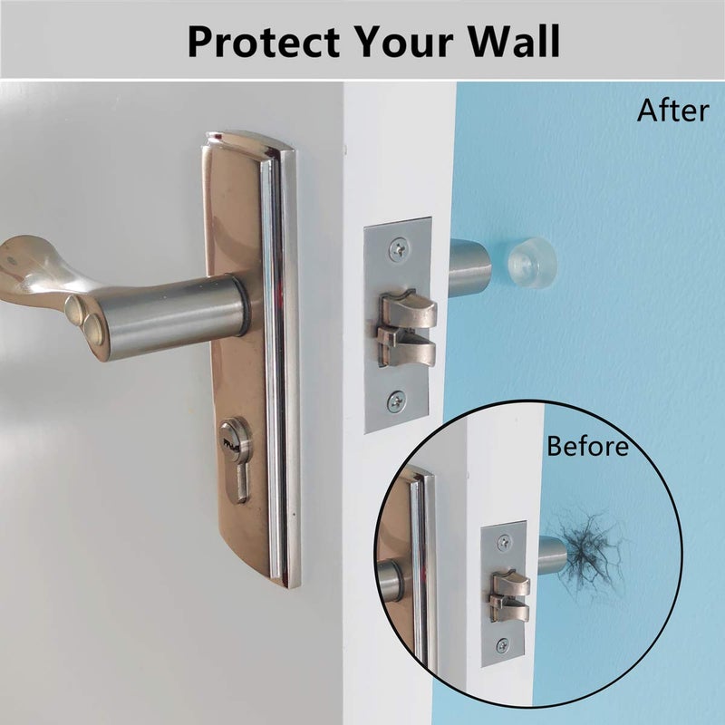 FURNIMATE واقٍ مطاطي لمقبض الباب، واقيات مقبض الباب للجدار، 18 قطعة واقي باب صغير و 20 قطعة وسادة واقية، واقيات توقف الباب، واقي جدار باب الخزانة - Image 2